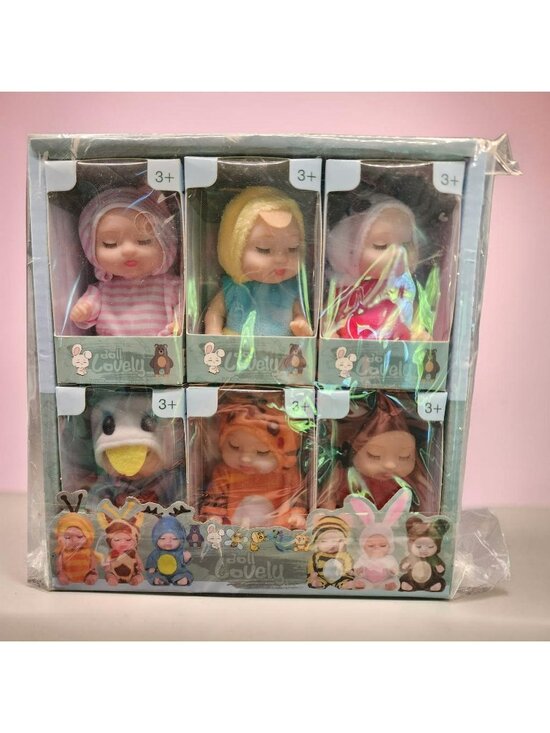 Doll Lovely Other - Doll Lovely 6 3.5" Mini Dolls In Animal Costumes Collectible Set For Ages 3+